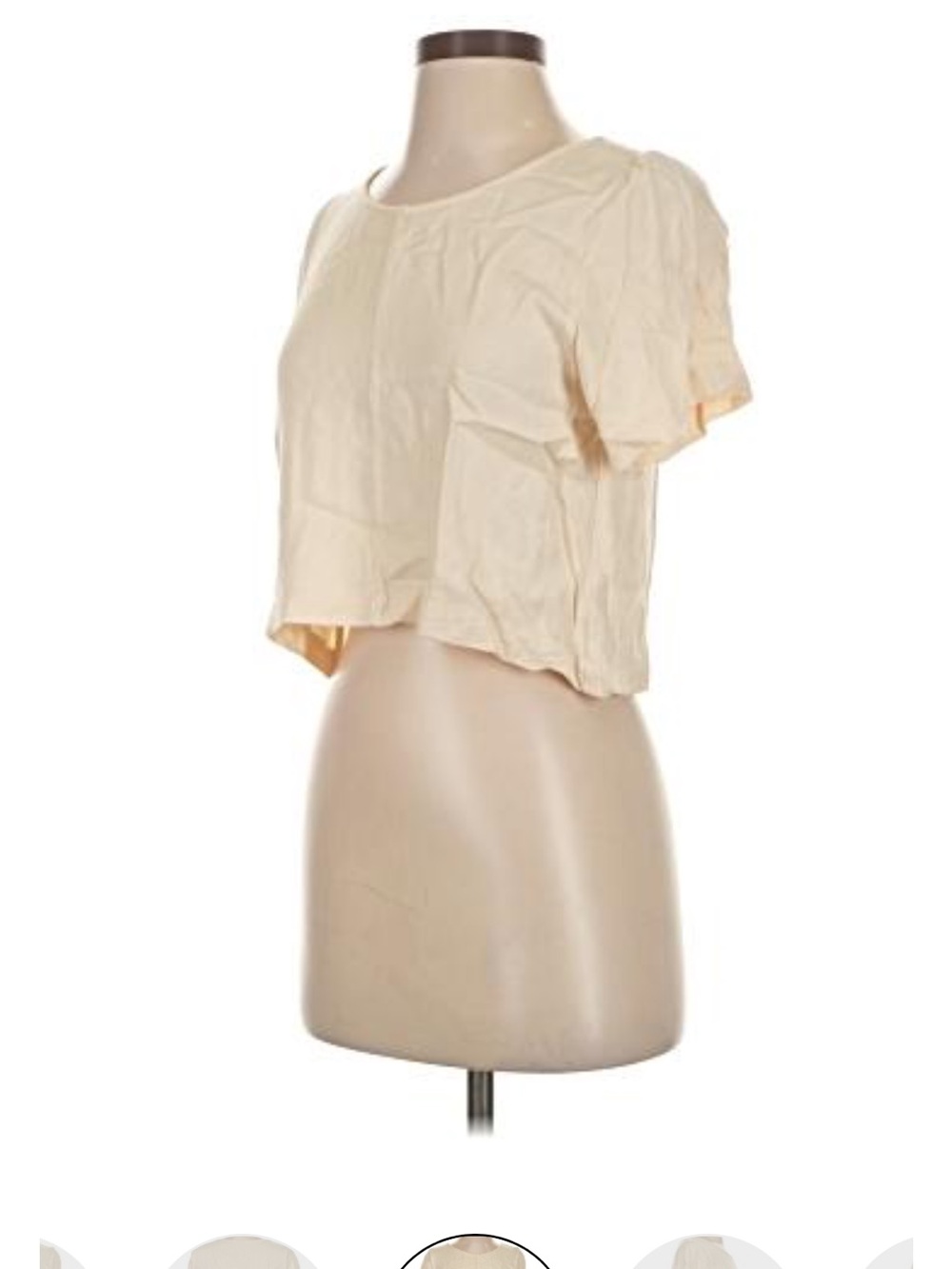 Ali Golden Cream Short-Sleeve Cropped Top - Women size Medium